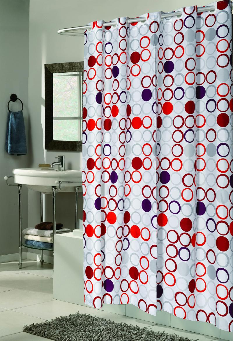 "EZ On" No Hooks Needed !  Shower Curtain Collection