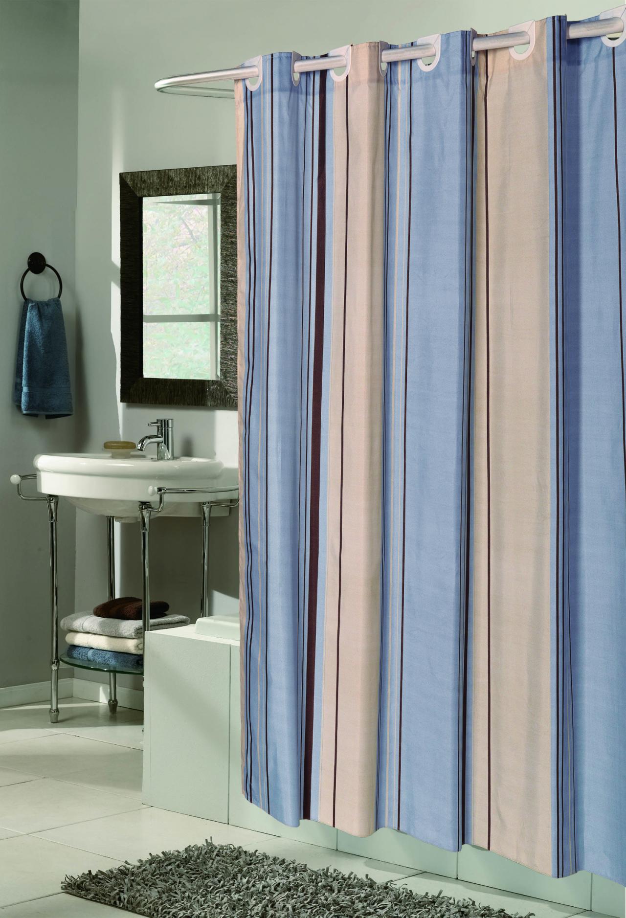 Fabric Shower Curtains, Extra Long Shower Curtain No Hooks